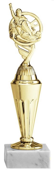 Motorsportaufsteller mit Kartfigur in Gold (Artikel 4615)