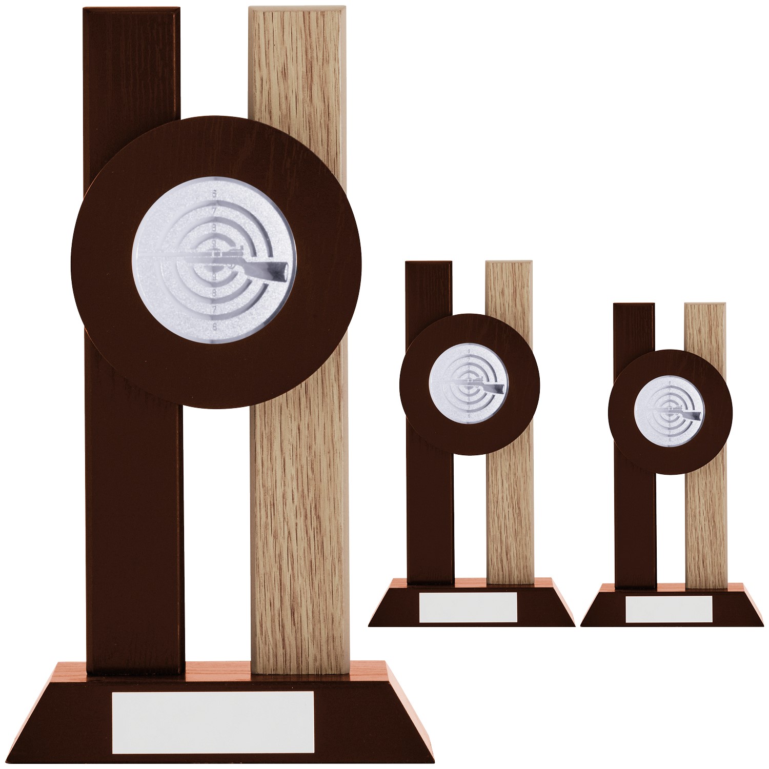 Hochmoderne edle Holz-Trophäe zweifarbig (Artikel 236)