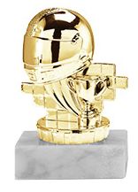 Motorsporttrophäe in Gold mit Helm (Artikel 4622)