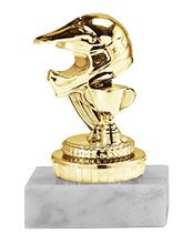 Motorsporttrophäe in Gold mit Helm (Artikel 4620)