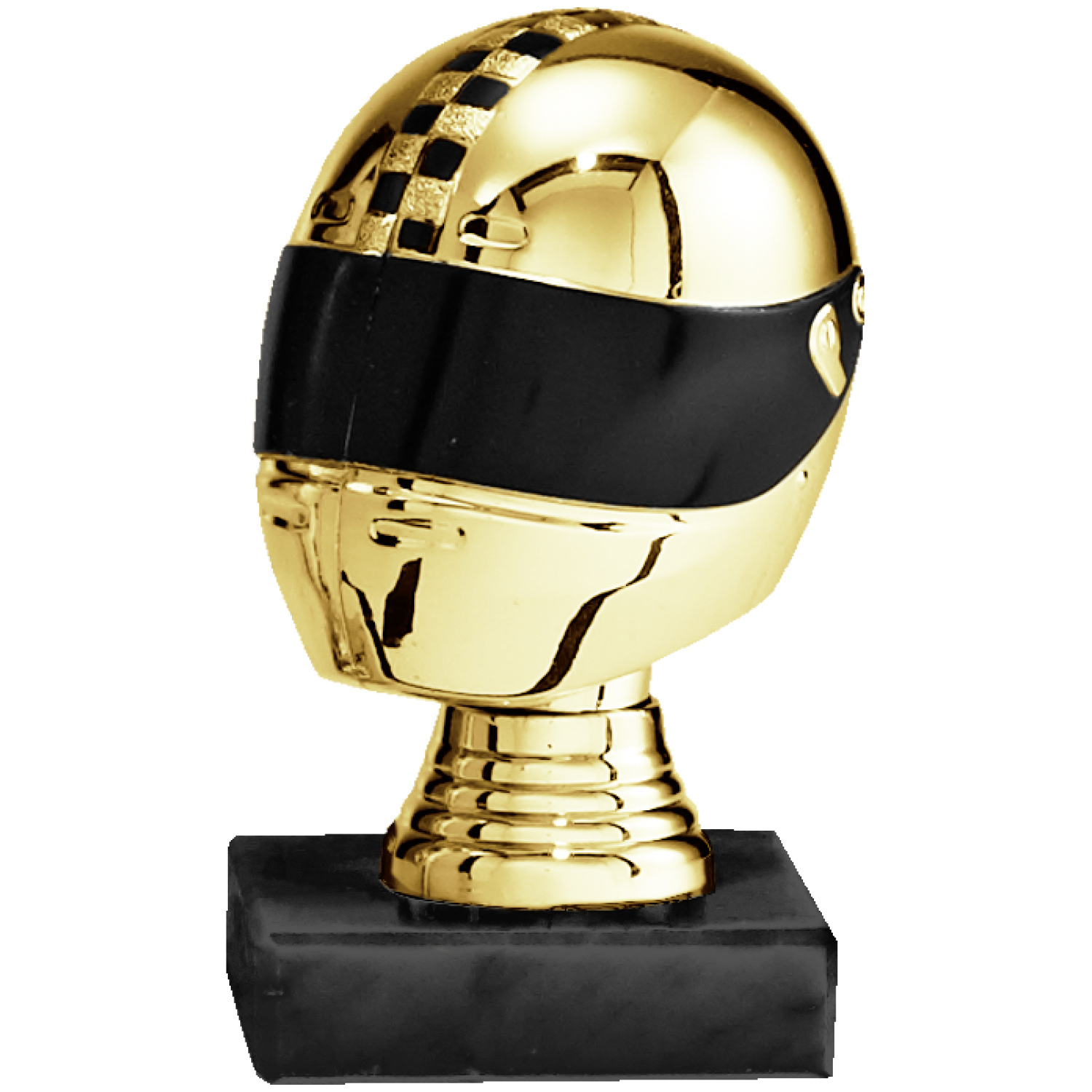 Motorsportaufsteller mit 3D Helm in Gold (Artikel 4623)