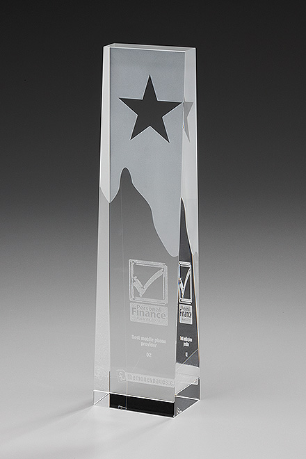 Kristallglas-Trophäe "Star Obelisk" (Artikel 7907)