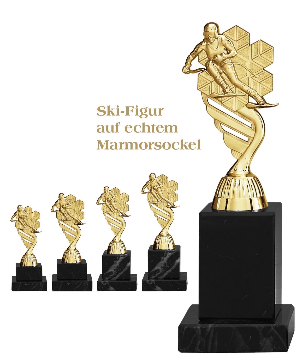 Ski-Figur auf echtem Marmorsockel (Artikel 4725 / 4000)