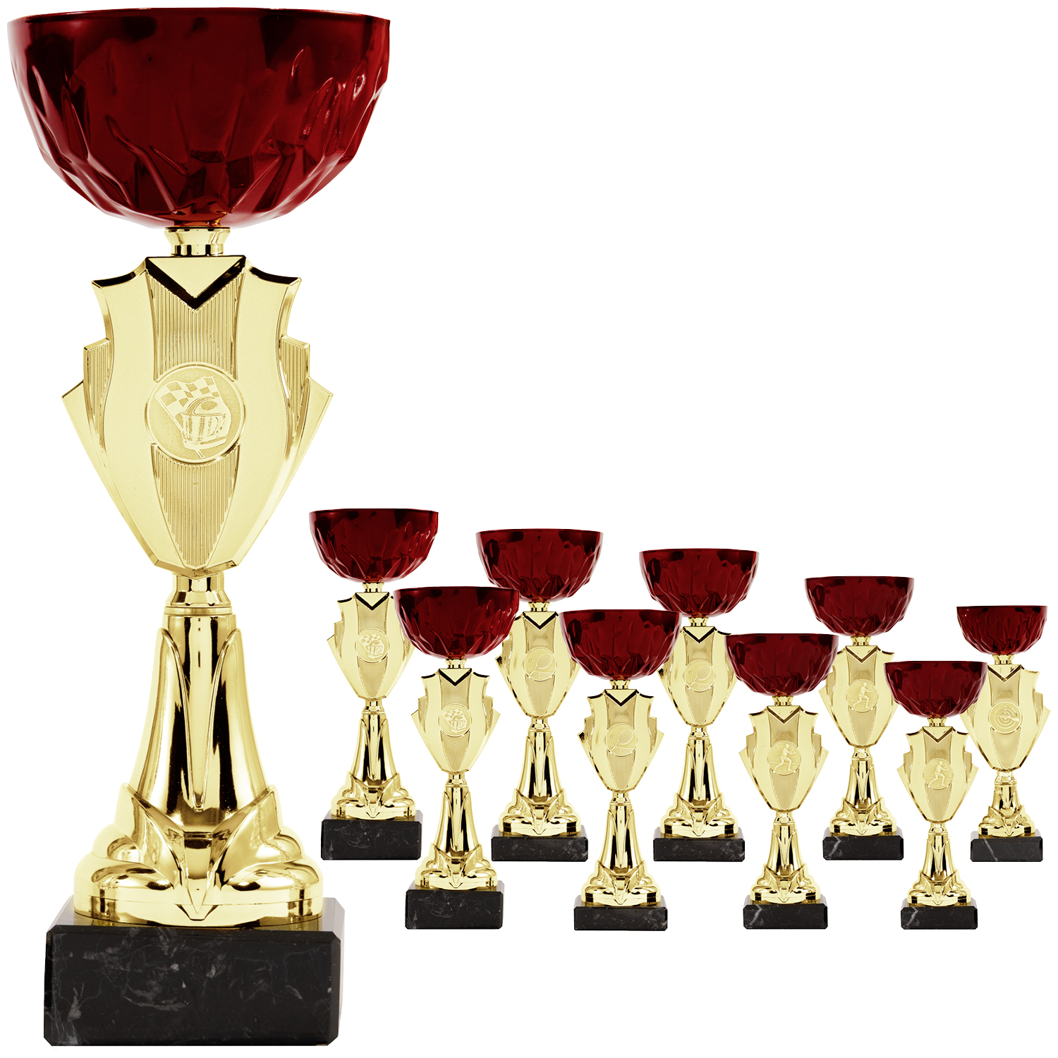 Pokalserie in Gold und Weinrot (Artikel 8290)