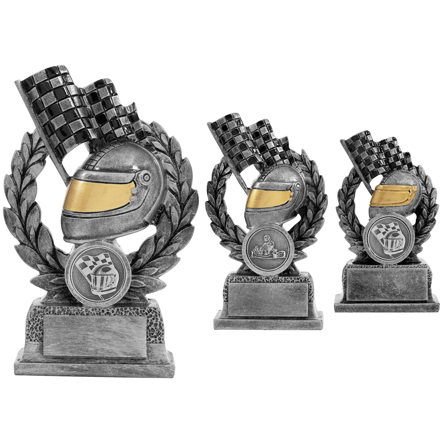 Motorsportaufsteller mit Helm und Flagge (Artikel 4690)