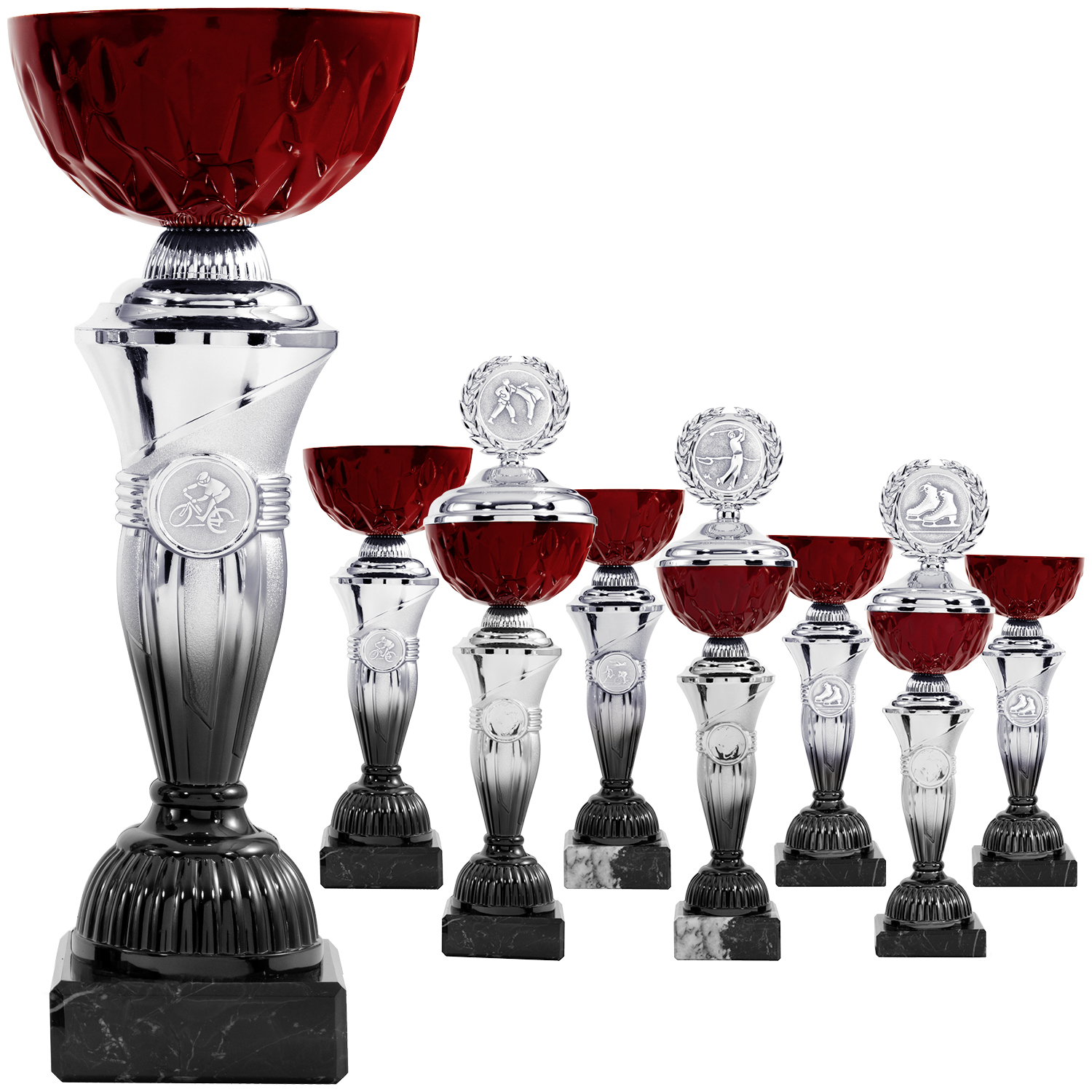 Pokalserie in Bordeaux, Silber und Schwarz (8000)