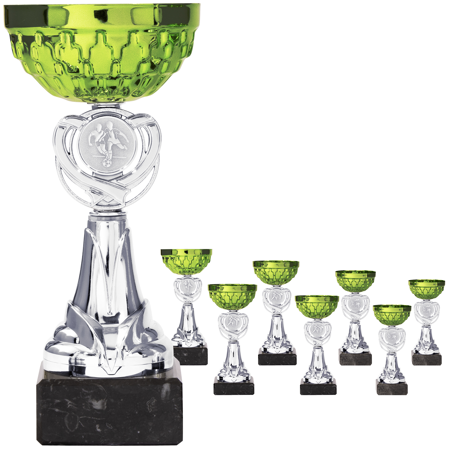 Frische, moderne Pokalserie in Lime Green und Silber (Artikel 8020 o.D.)