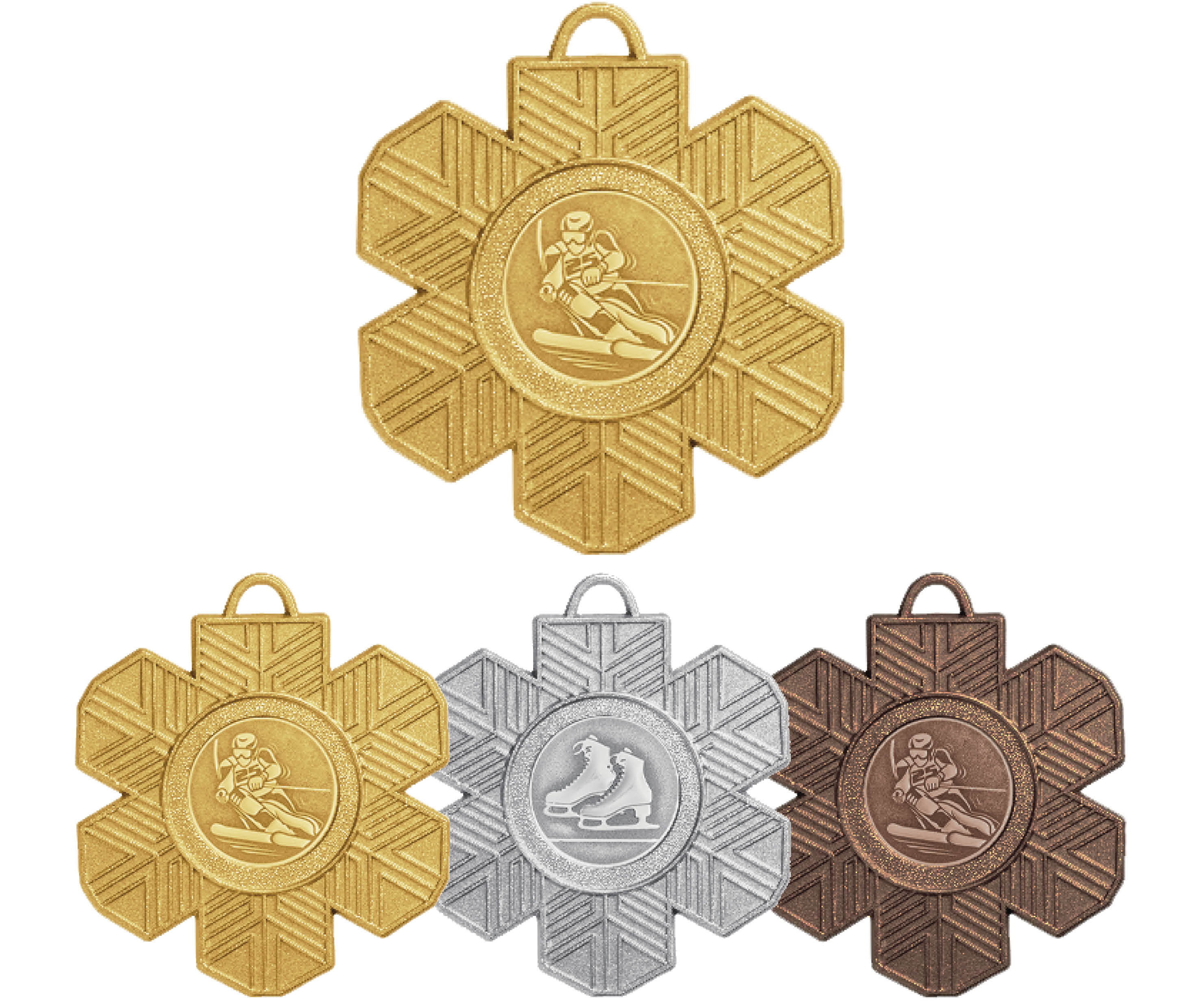 Wintersportmedaille in Schneeflockenform (Artikel 4701)