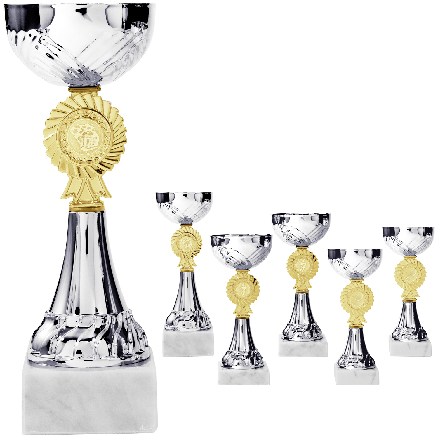 Moderne Pokalserie in Silber und Gold 8330 bis 8335