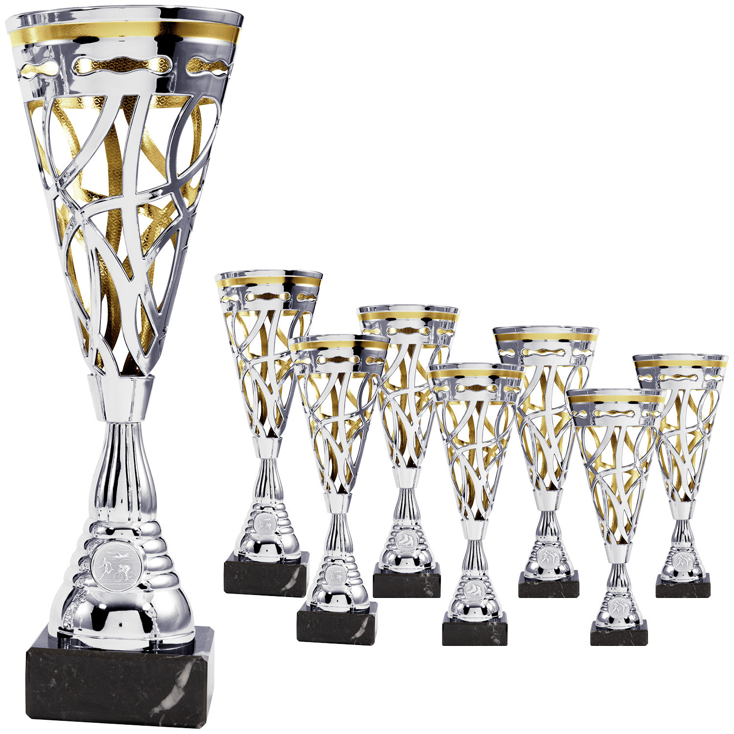 Moderne Trophäe in Silber und Gold (Artikel 8800 - 8805)