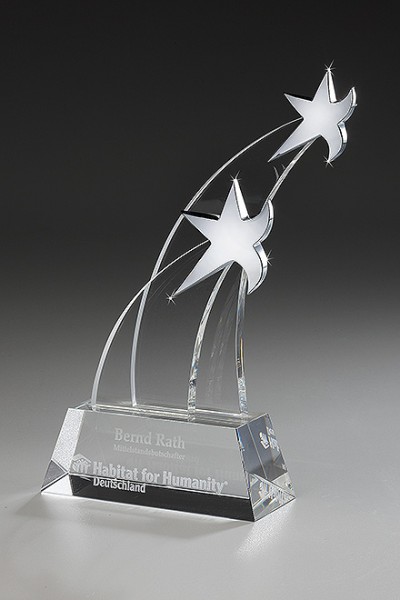 Kristallglas-Trophäe "Double Star Award" (Artikel 79004)