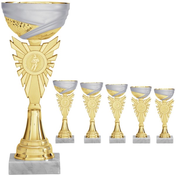 Pokal in Gold mit silbermatten Schalendesign (Artikel 8960)