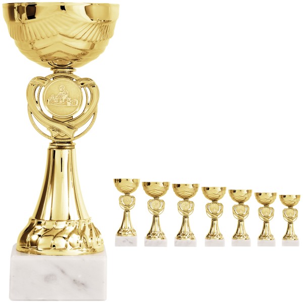 Filigrane Pokalserie in Gold (Artikel 8010 o.D.)