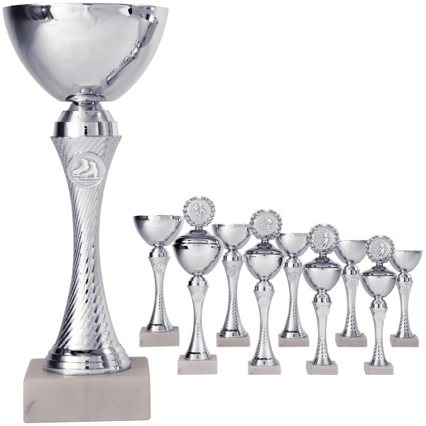 Schlanke Pokalserie in Silber (Artikel 8730 o.Deckel) und (Artikel 9730 m. Deckel)